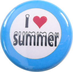 I love summer Button blau II - zum Schließen ins Bild klicken